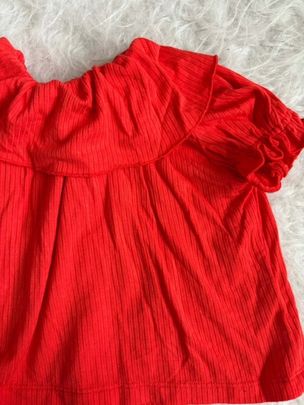kate quinn Baby Matching Festive Red Ruffled Top & Bloomers Set